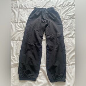 Women's Black Elastic-Waist Track Pants